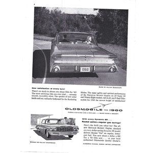 Oldsmobile 1960 Dynamic 88 Super Holiday Supercoupe 1960s Vintage Print Ad 9 in